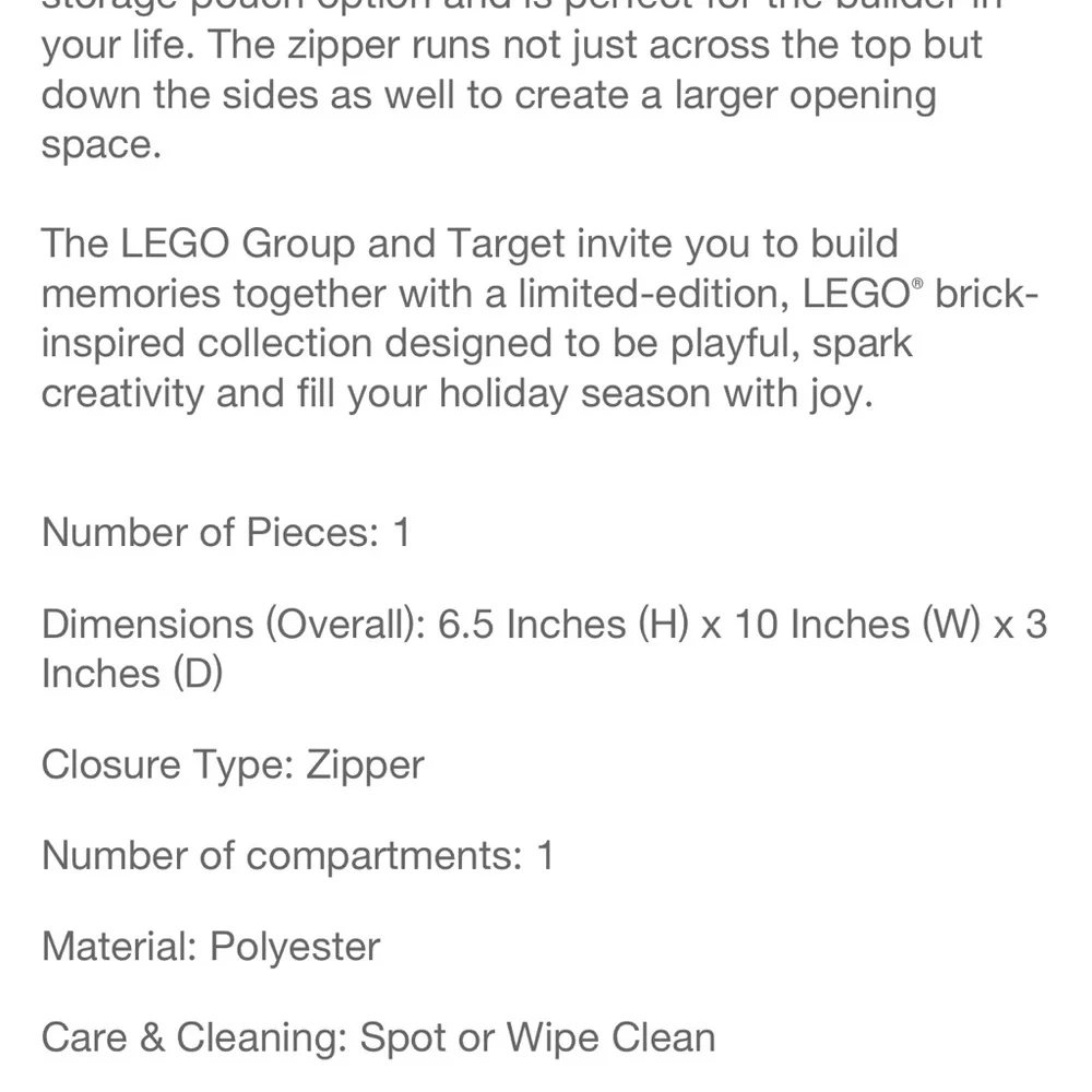 Lego x Target Zipper Pouch
